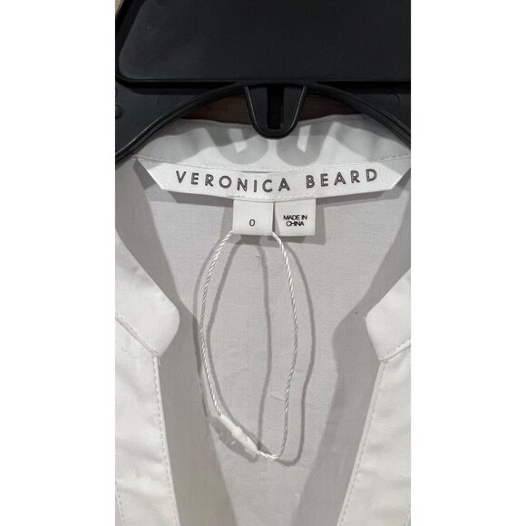 VERONICA BEARD Core Bell Ruched white Mini Shirt dress size 0 - Picture 4 of 6